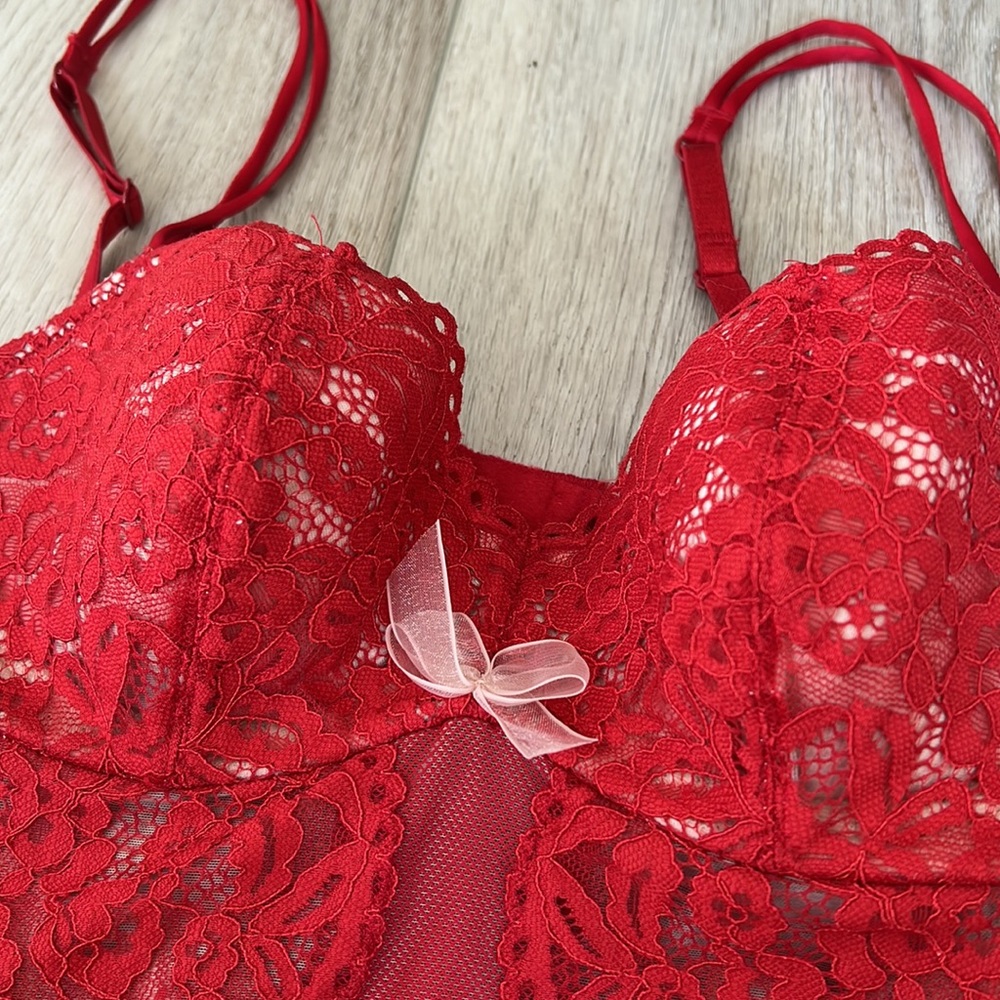 Btempt'd red corset top S - Picture 2 of 5